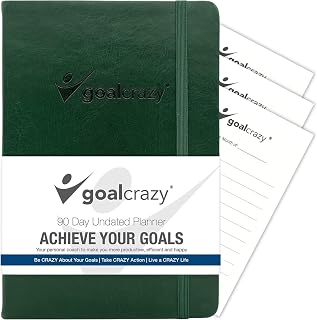 Undated Planner – 90 Day Guided Journal & Productivity Organizer, A5 Daily & Weekly Planner 2025 2026 with Goal Setting, Habit Tracker, To Do List, Academic & Work Calendar, Leather Hardcover - Forest Green