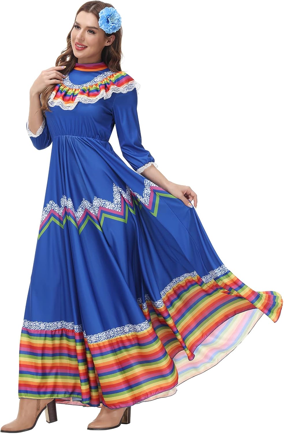 Cinco De Mayo Dress - Women's Mexican Fiesta Costume - Traditional Folklorico Dress
