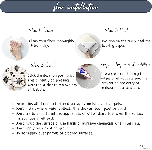 Miniatura 6 de Bleucoin Adhesivos de azulejos de suelo de mármol blanco y negro sólido antideslizante para despegar y pegar para baño, cocina, suelo de lavandería,