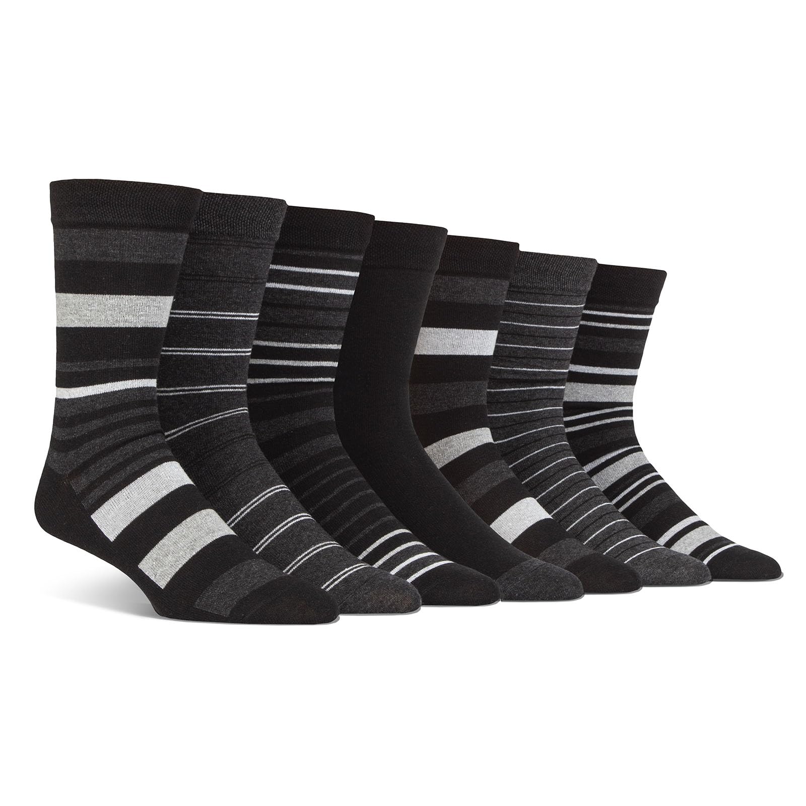 Spairs Men's Socks, Cotton Blend, Patterned & Striped Designs, Soft, Breathable, Comfortable, Crew Length, Value Multipack of 7 Pairs, Size 7-11