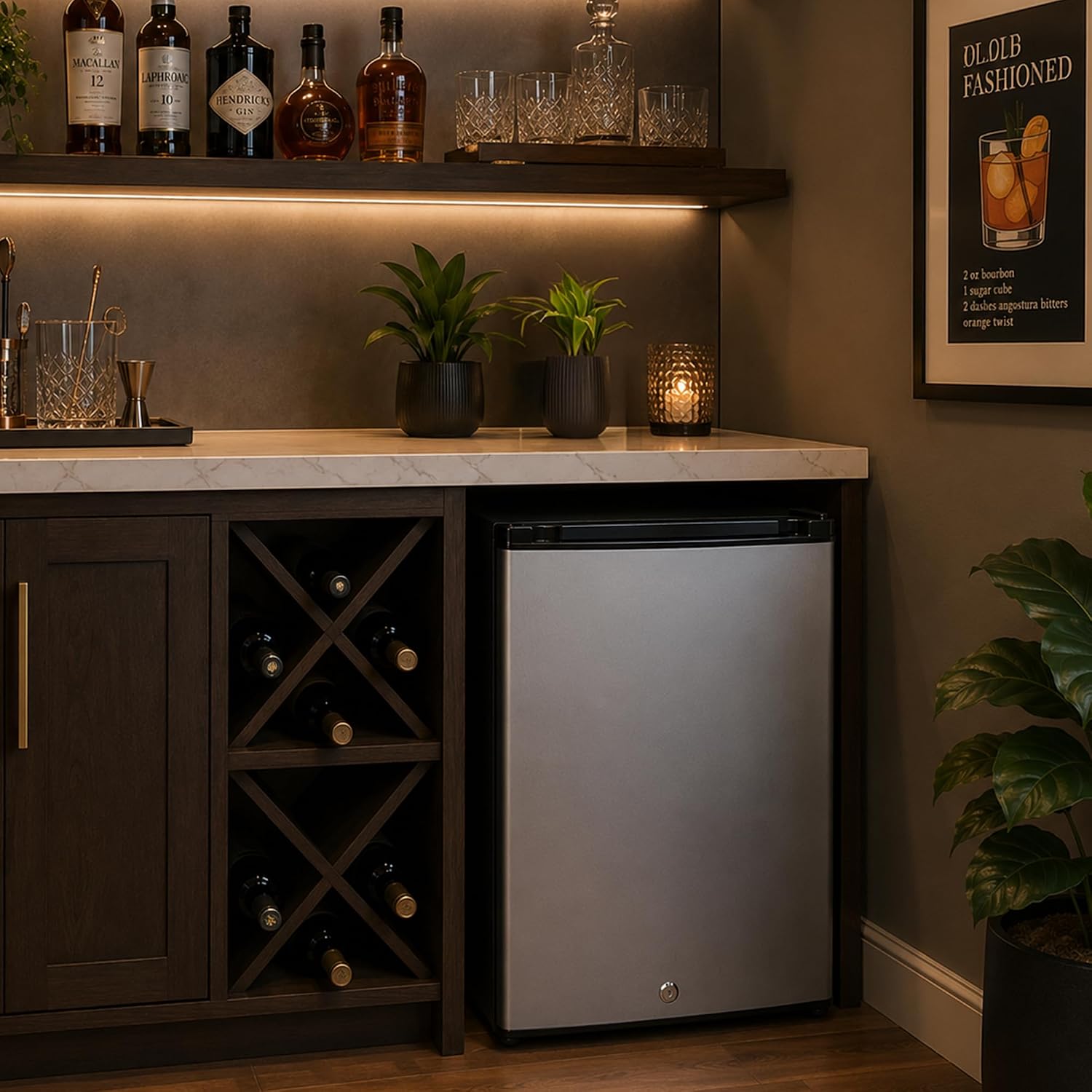 Summit 16” Mini Fridge, 1.1 cu.ft. Capacity, Compact Refrigerator, Countertop, Stainless Steel - MB26SS
