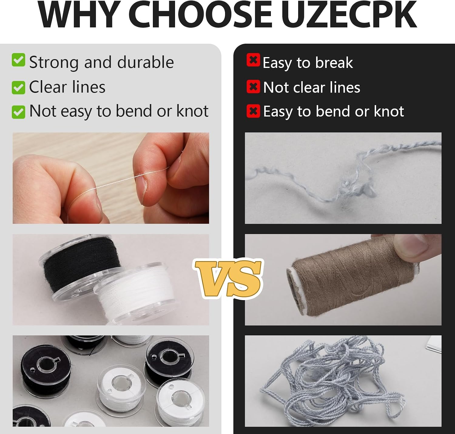 UzecPk 144Pcs White Black 40S/2(50WT) Prewound Bobbins, Embroidery Bobbins Embroidery Thread Plastic Size A SA156 Sewing Thread for Embroidery Machine Supplies and Sewing Machines