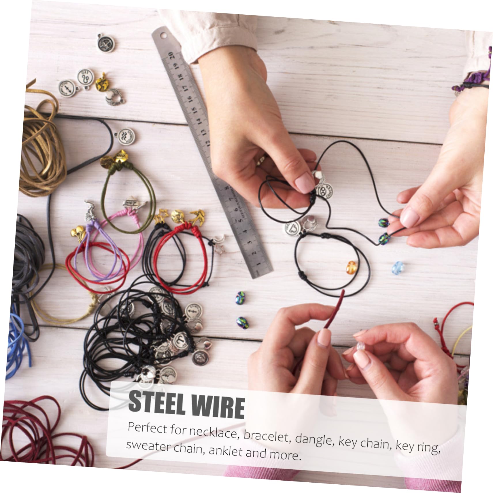 LALAFINA 30rotoli Filo Acciaio Per Bigiotteria Per Materiale Resistente Per Creazioni Di Bracciali e Gioielli Accessori Craft Di Alta Qualità