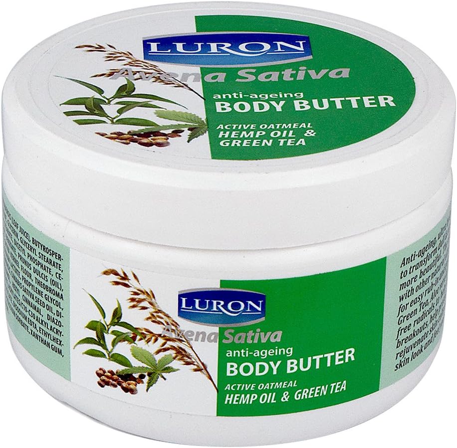 Luron Avena Sativa Anti Ageing Body Butter - With Active Oatmeal, Hemp oil & Green Tea - 24 hour Moisturizer for Women & Men - Paraben , paraffin free - 260 ml