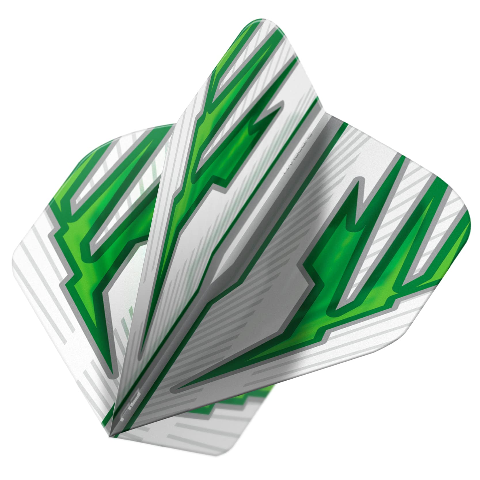RED DRAGON Hardcore Radical White & Green Extra Thick Standard Dart Flights - 4 sets Per Pack (12 Dart Flights in total)