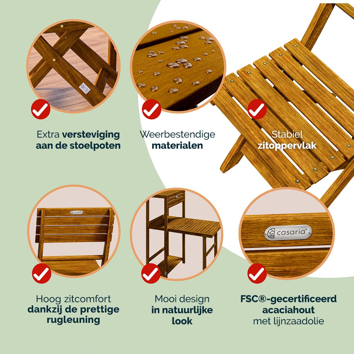 Tuintafel balkontafel scheepstafel ovaal inklapbaar model 1.20m