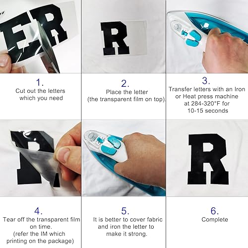 Miniatura 3 de 270 letras termotransferibles de 2 pulgadas para planchar para camisetas deportivas, camisetas con nombre del equipo, ropa, eslogan impreso,