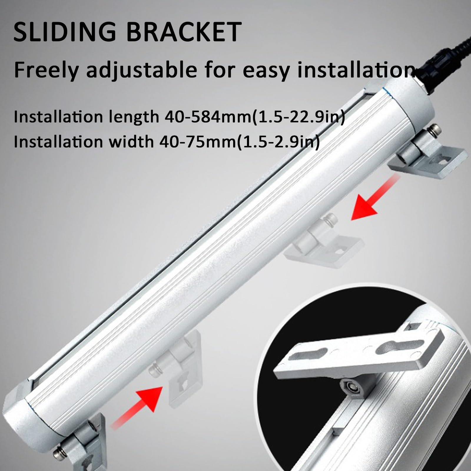 Rura świetlna LED do pracy, oświetlenie przemysłowe 6-20 W, bezpośrednie okablowanie, kwadratowy stop aluminium, łatwy w instalacji aluminiowy pasek oświetleniowy(10W, 110~220V)