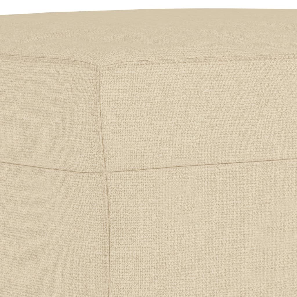 Fußhocker Creme, 60x50x41 cm, Stoff, vielseitiger Ottoman für Wohnzimmer, Schlafzimmer, Bequeme Fußablage, stabile Sitzgelegenheit