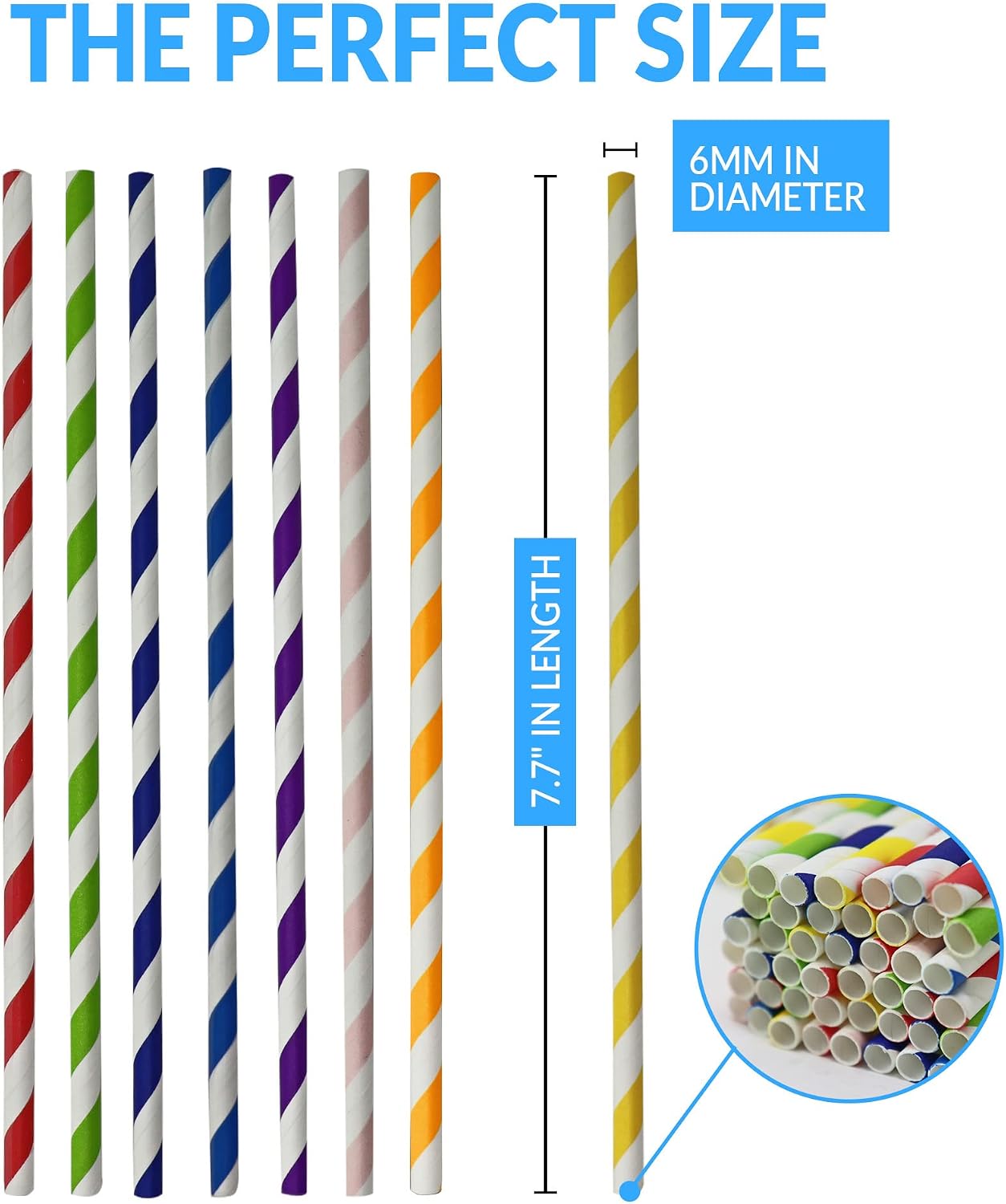 Reli. 1000 Pack Paper Straws (Assorted Colors) | Bulk Pack | Paper Straws for Drinking - Disposable, Biodegradable/Eco-Friendly | Rainbow, Multi-Color | Use for Crafts, Party, Restaurants