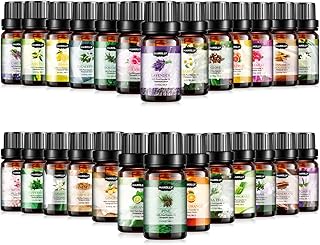 Essential Oils Set, Aromatherapy Essential Oil Kit for Diffuser, Massage, Skin Care (26 x 5ml) - Eucalyptus, Lavender, Tea Tree, Peppermint, Lemongrass, Frankincense, Cinnamon, Sandalwood