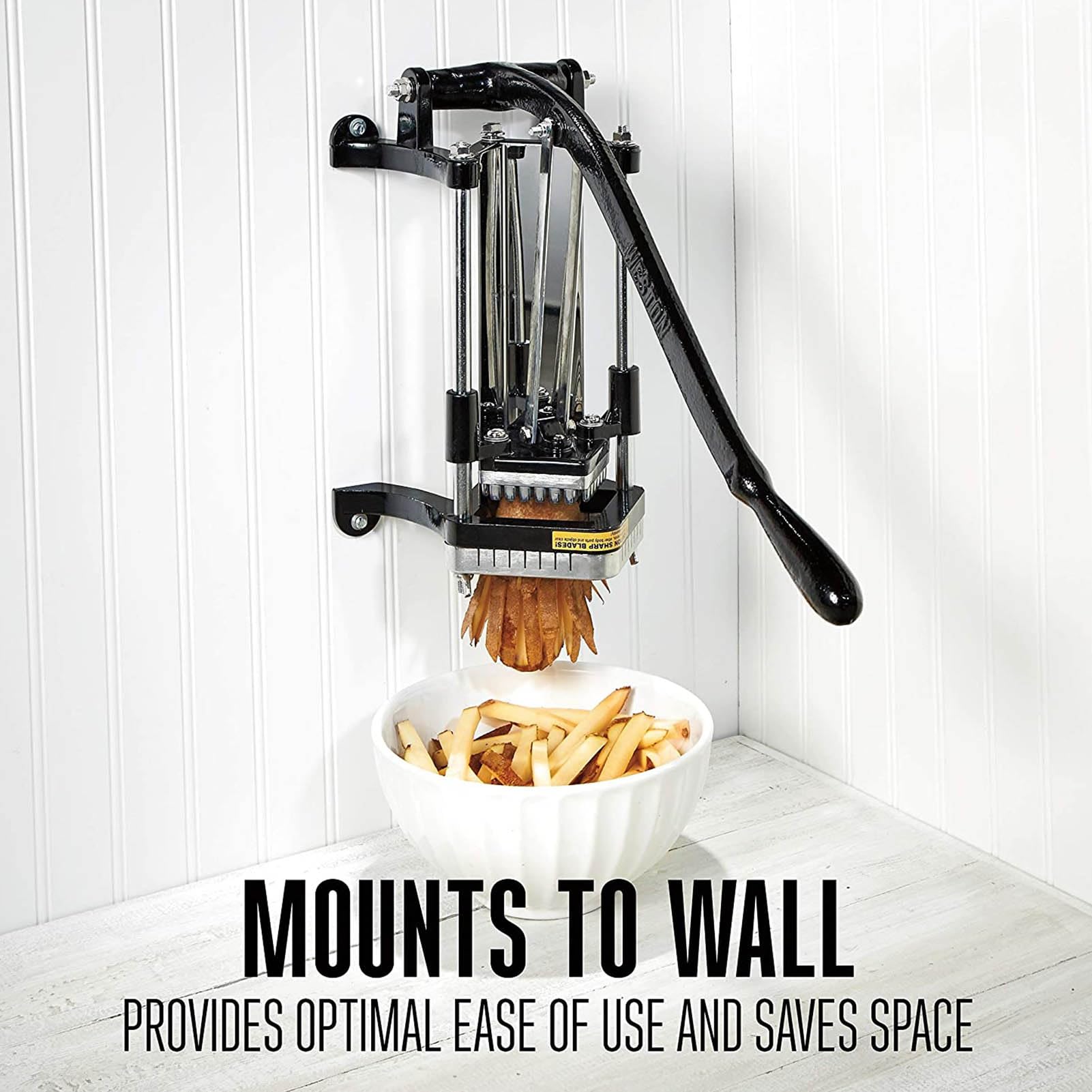Aramox Cortador de Patatas Fritas Cortador de Patatas Comercial Manual de Aluminio con Hoja de Acero Inoxidable 13,2 X 7,9 X 13,8 Pulgadas 4 Ventosas para Cocina Casera y Preparación de Comida
