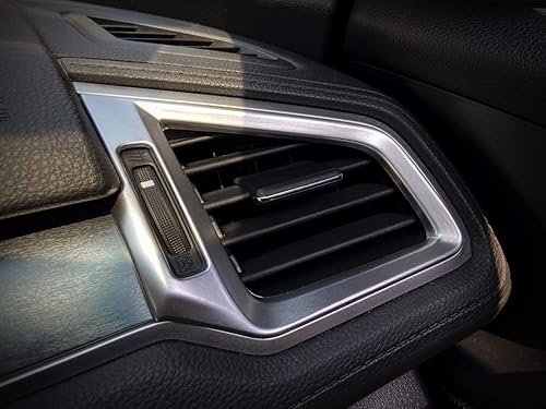 Miniatura 4 de Juego de 3 calcomanías para ventilación de tablero y consola, color plata, para automóvil, salida de aire acondicionado, marco y cubierta de