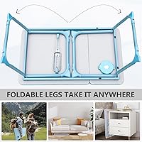 Vista 7 de Laptop Desk for Bed Couch,Lap Desk for Laptop,Portable Laptop Stand for Desk,Small Adjustable Laptop Desk,Foldable Bed Table for Laptops and Azul