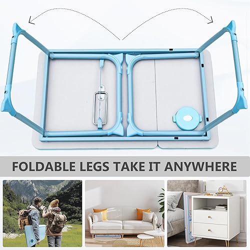 Miniatura 7 de Escritorio para computadora portátil para cama, escritorio portátil para laptop, bandeja de mesa de cama plegable, escritorios de regazo para niños