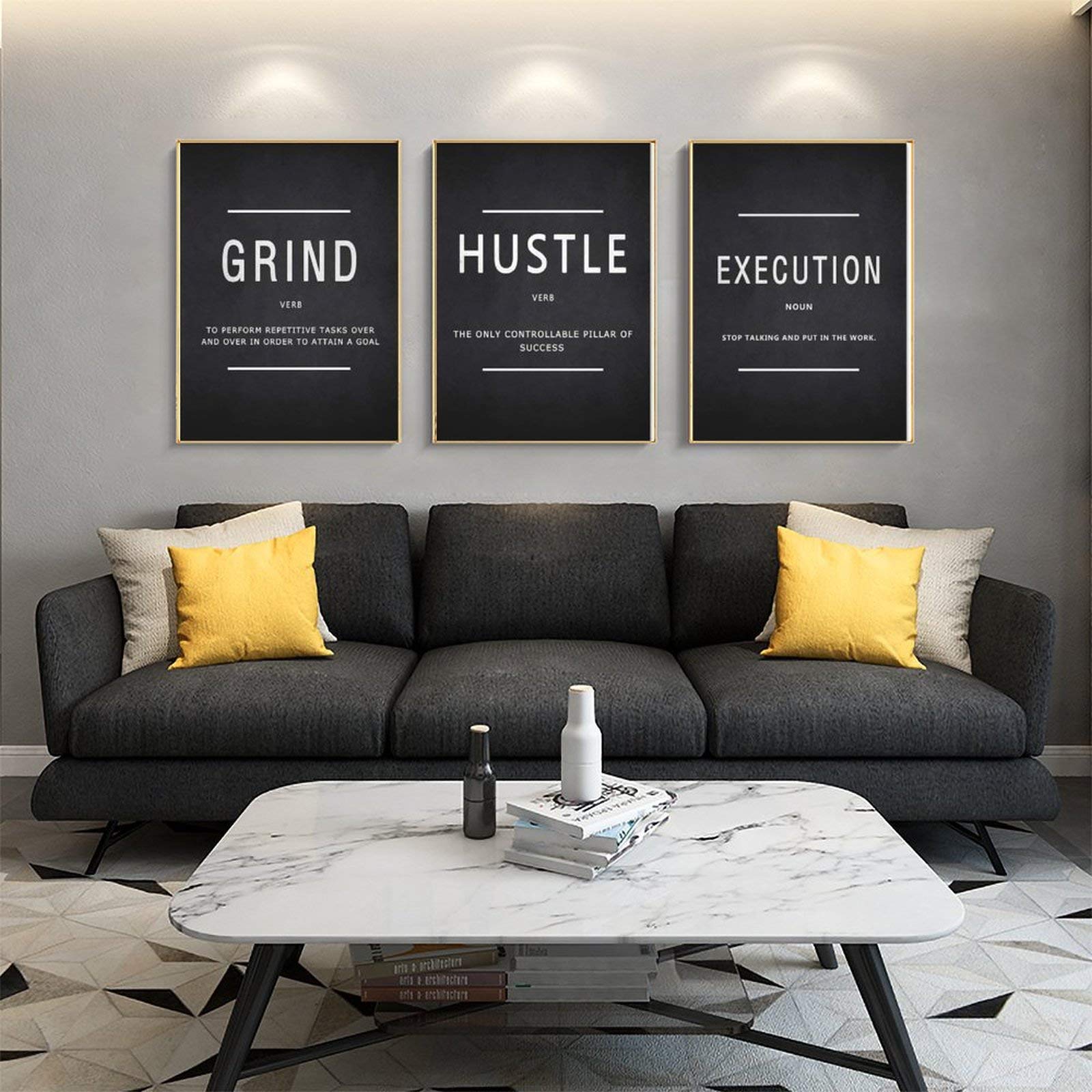 Ensemble de 3 oeuvres d'art murales motivantes
