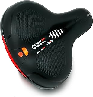 ZENO Bike Seat | Gel Bike Seat Cushion | Waterproof Wide Bicycle Saddle | Comfortable PU Leather Bike Saddle | Suitable for MTB Mountain Bike, Folding Bike, Road Bike, Spinning Bike, Exercise Bikes