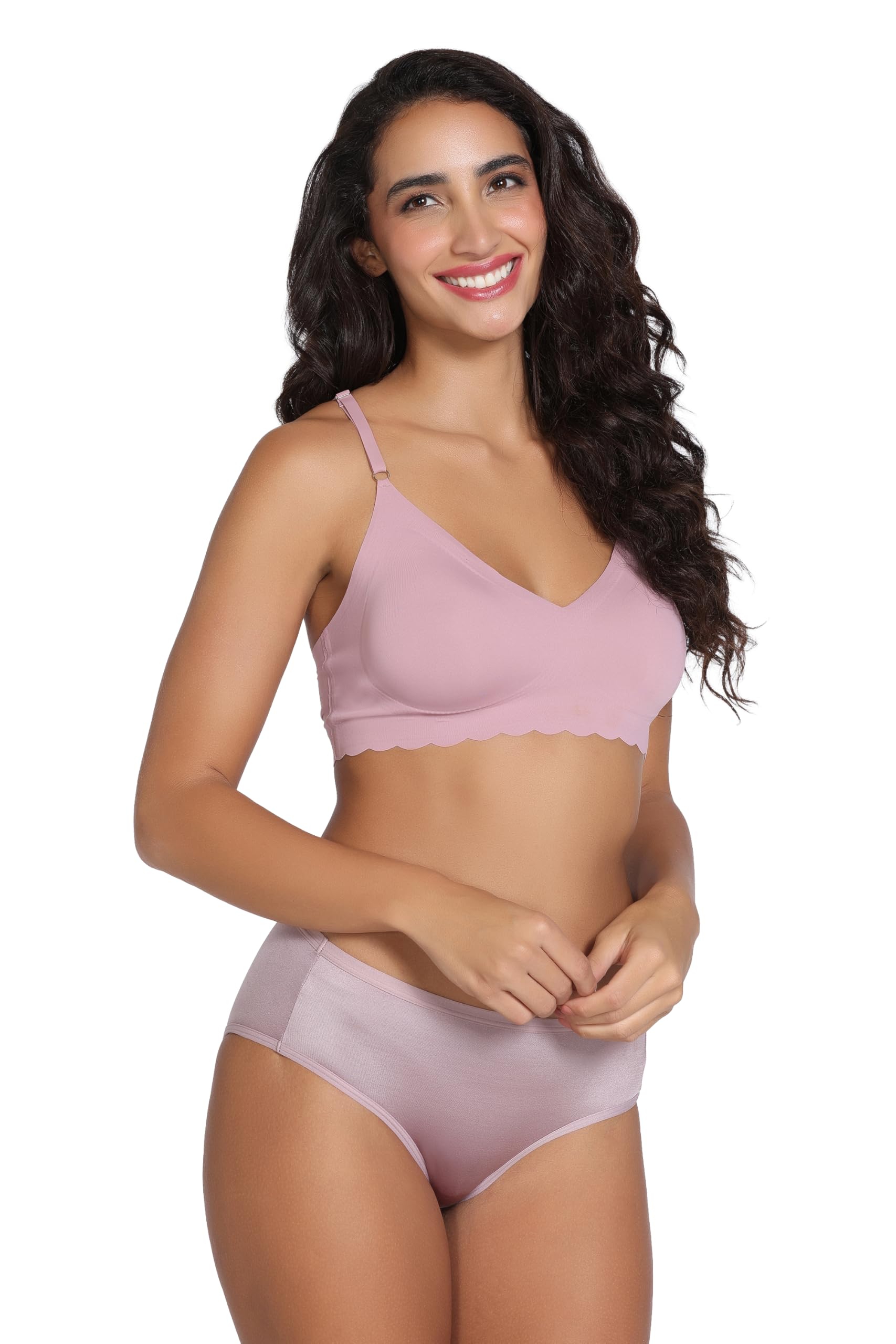 Seamless Collective Padded Non Wired 3/4Th Coverage Bralette, Black-image-48