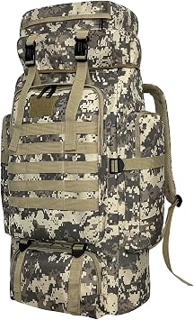 Hiking Backpack, 80L Camping Backpack, Waterproof Large Outdoor Sport Travel Daypack Molle Rucksack for Men Women Camouflage