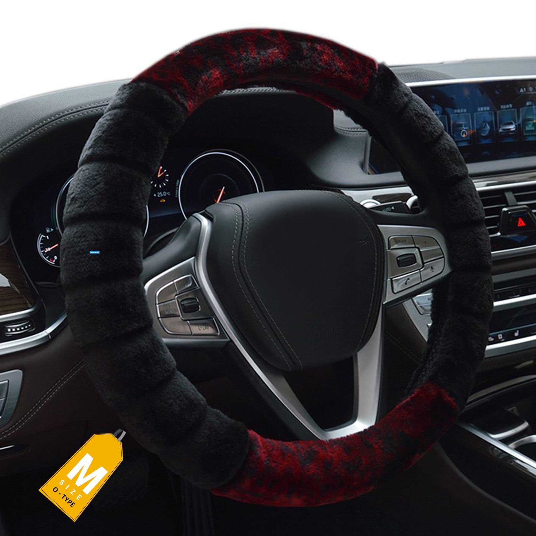 NIKAVI Fur Car Steering Wheel Cover(Medium O-Type)(Meroon)-image-35