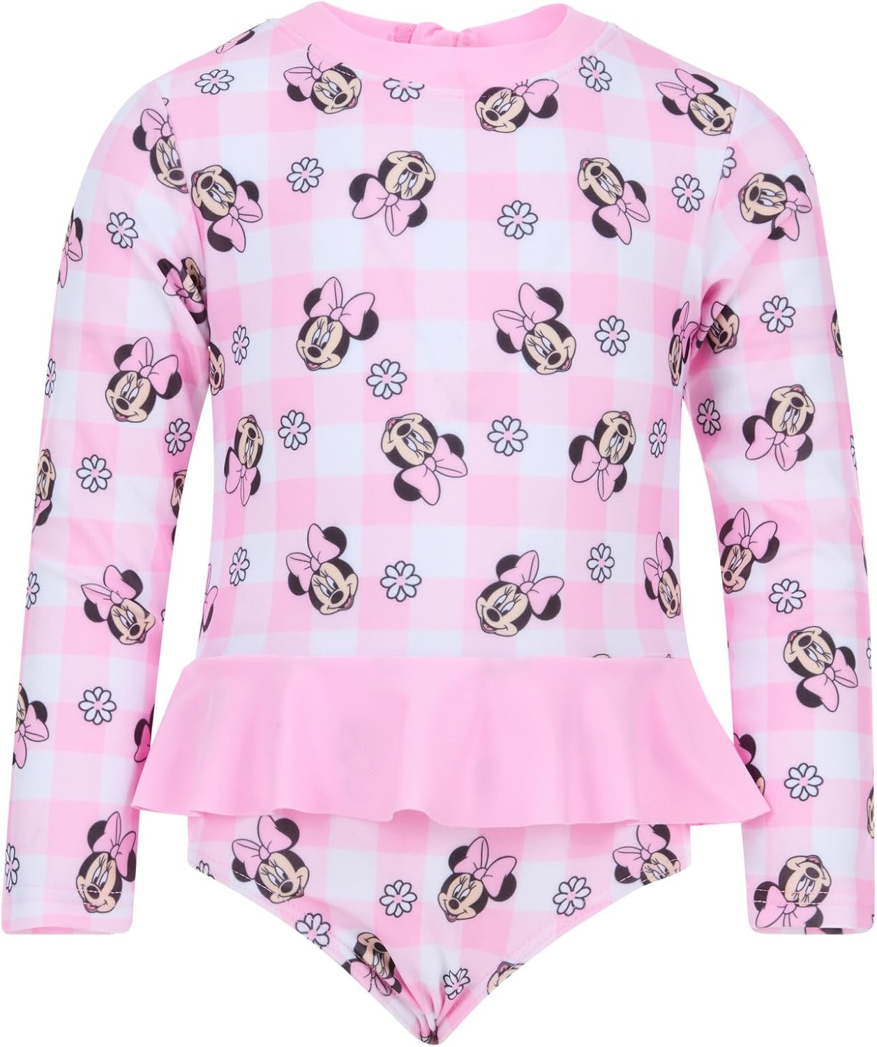 Disney One Piece Bathing Suit UPF 50+ Newborn to Little Kid Sizes (6-9 Months - 7-8) 3T Pink, Minnie Mouse