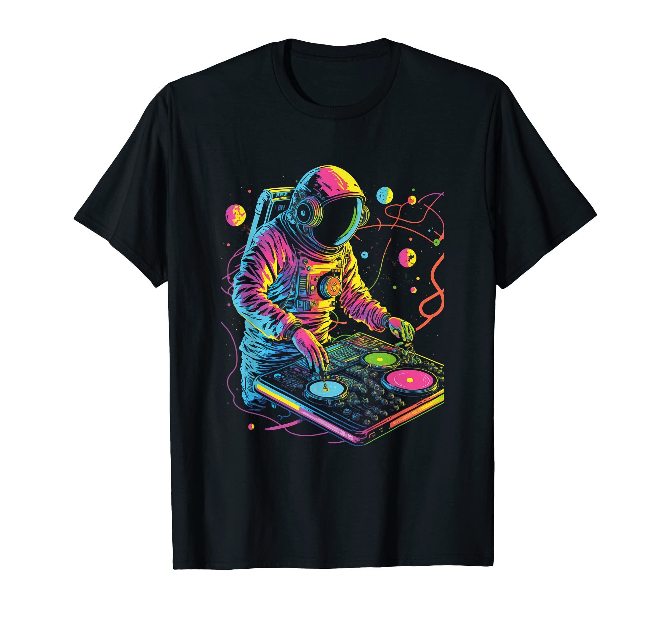 DJ Astronaut Planets Spaceman Space Graphic Tee