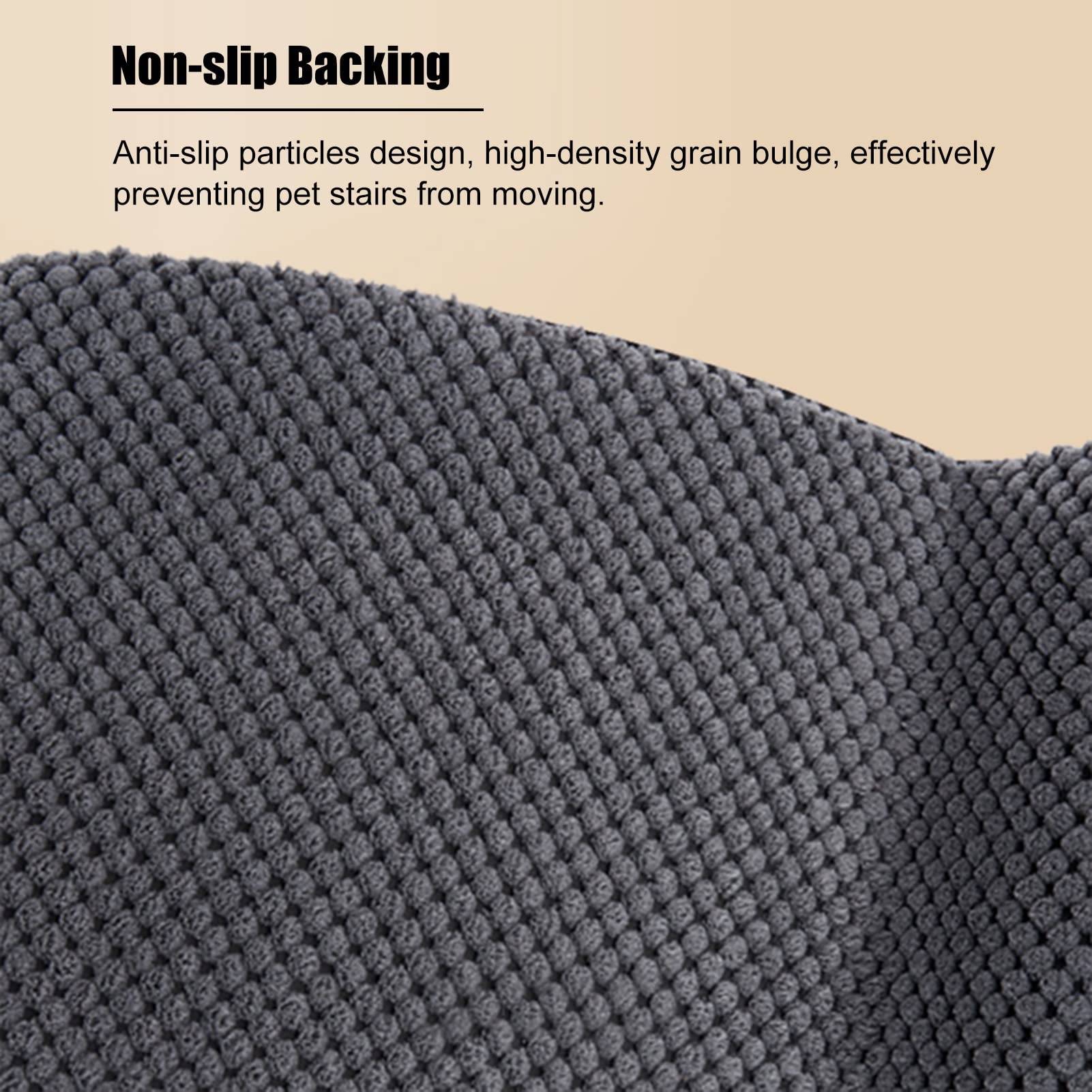 Schody dla zwierząt Bardzo szeroka rampa dla psa 40 cm do wysokich legowisk, schody zwierząt z 4-stopniową drabinką dużych psów, dolna podpora, szara, x 52 30(40x52x30cm)