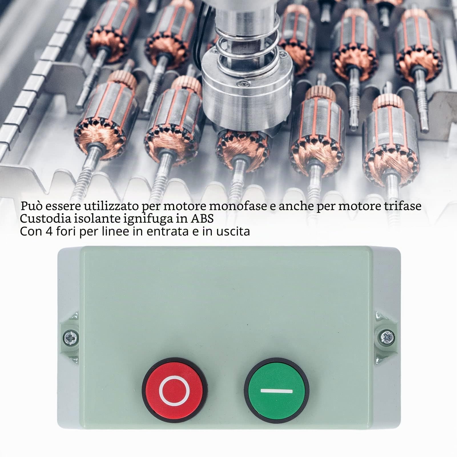 Focket Avviatore Elettrico Magnetico, 2.2KW monofase 220/230V 4KW 3 Fase 380/400V 7-10A IP55 Impermeabile Interruttore Motore Elettrico Protezione sovraccarico avviamento Motore