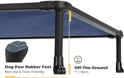 Miniatura 3 de Veehoo Cama elevada refrescante para perros para exteriores, cama elevada a prueba de mordeduras para perros medianos, plataforma lavable para