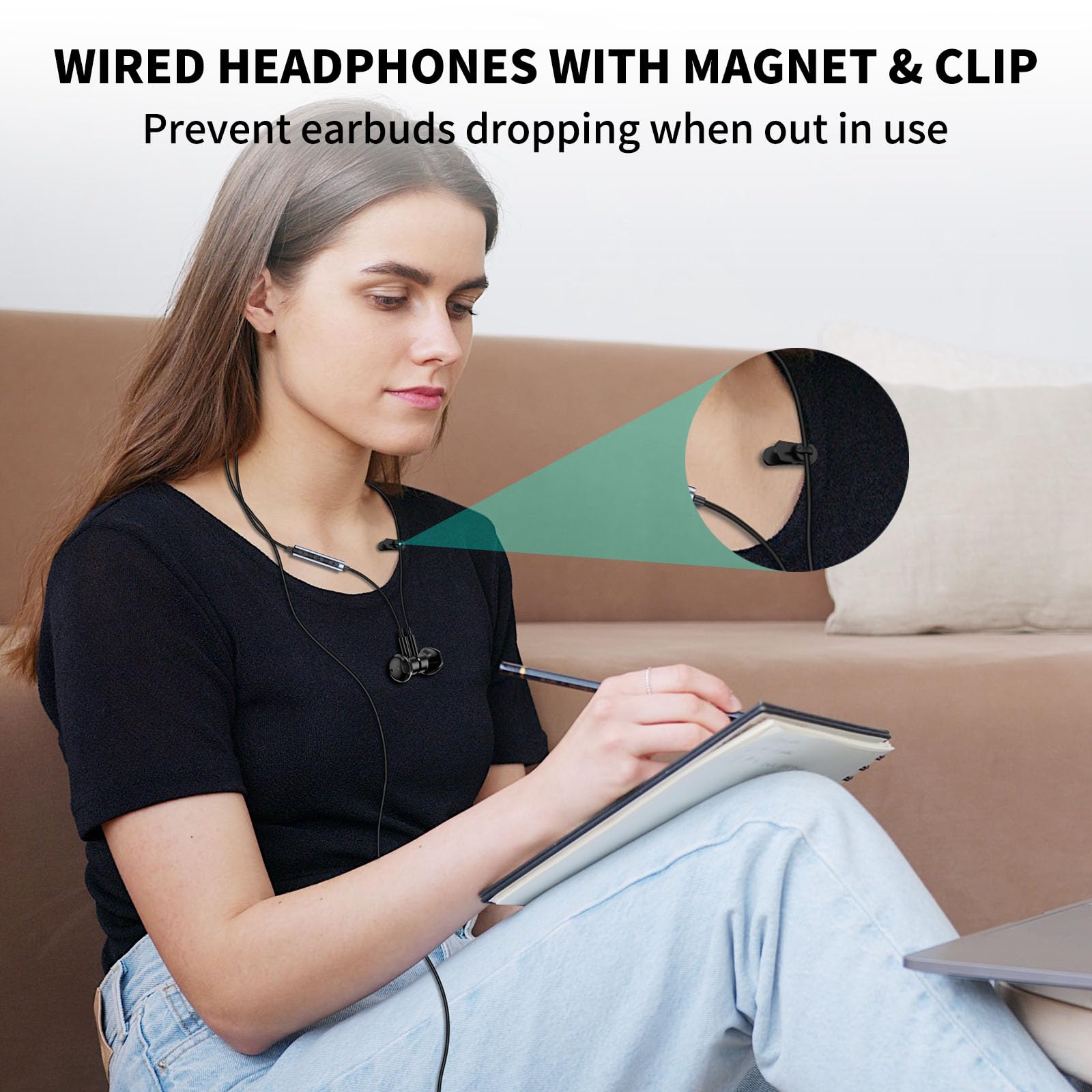 Cuffie PC con Cavo per Laptop,Leggere USB Auricolari con Microfono con Cancellazione del Rumore Funzione Silenziosa Controllo Audio,Magnetico Auricolare Gaming per Ufficio Trasmissione dal Vivo PS 4 5