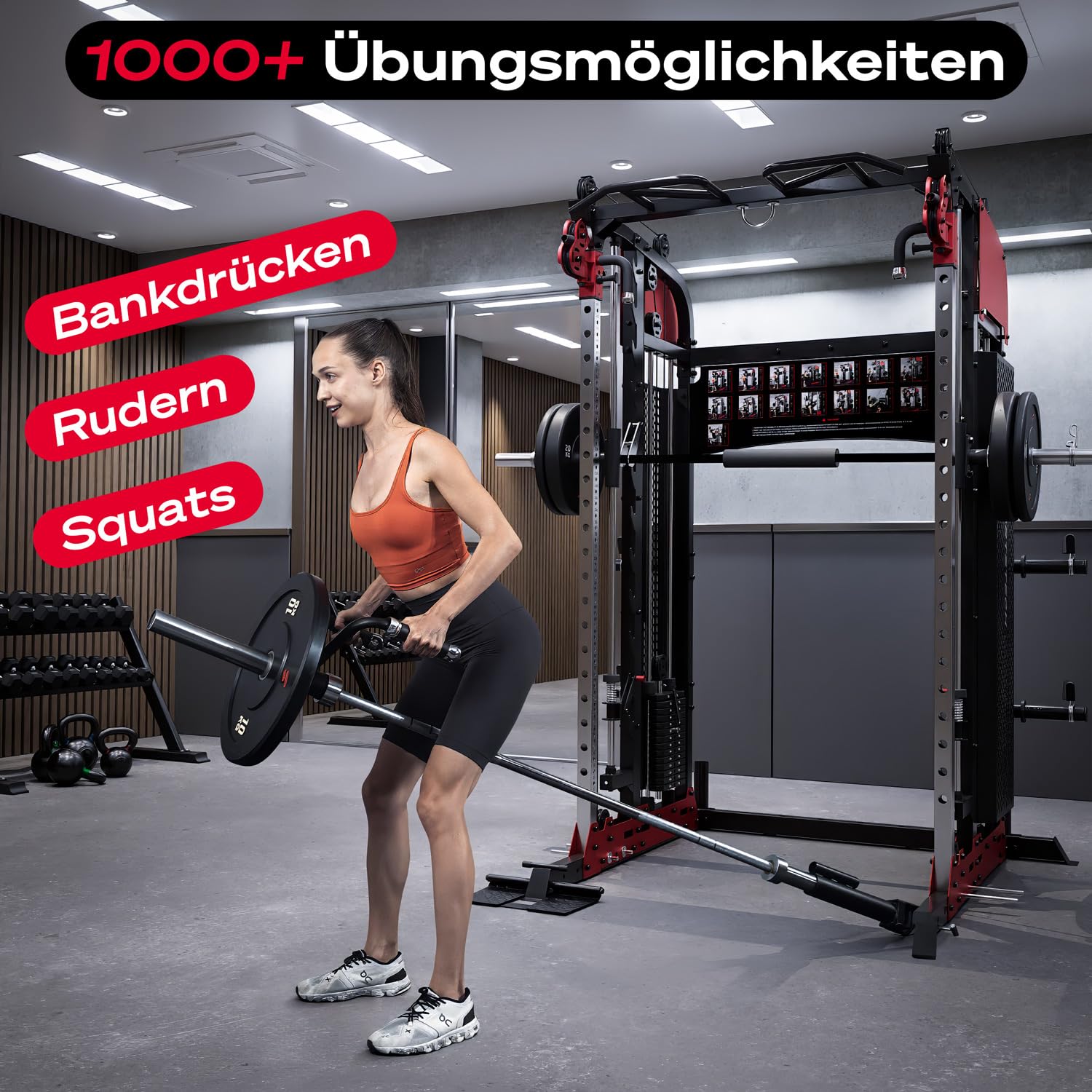 Sportstech WP100 Hantelscheiben Set für Zuhause, je 2 x 5, 10, 15 oder 20 kg Gewichte, 55mm Bohrung, Gewichtsscheiben, Deutsche Marke, Olympic Weight Plates, Gummierter Stahl, Home Gym, Bumper Plates