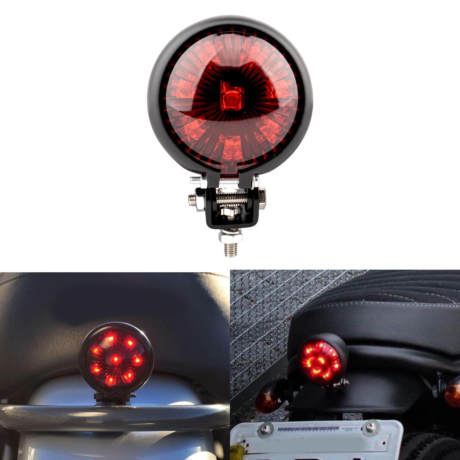 12V Motocykl Tylne Światła Stopu Czerwone LED Hamulec Tylny Lampy dla Street Bike Chopper Bobber Cafe Racer Cruiser Custom