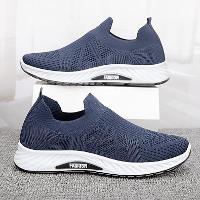 Trainers Men's Shoes Sports Shoes Trainers Without Laces Mesh Running Shoes Memory Foam Slip-On Shoes Breathable Leisure Shoes Slip On Jogging Fitness Shoes