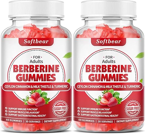 Miniatura 8 de softbear Berberina con Ceilán Gomitas de canela orgánica Berberina HCL 1500 mg para metabolismo, salud inmunológica, suplementos de berberina sin