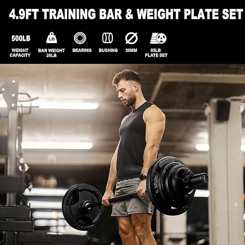 Miniatura 10 de LIONSCOOL Barra de alta calidad de 4 pies5 pies6 pies para entrenamiento de fuerza y levantamiento de pesas olímpico, barra de 2 pulgadas para