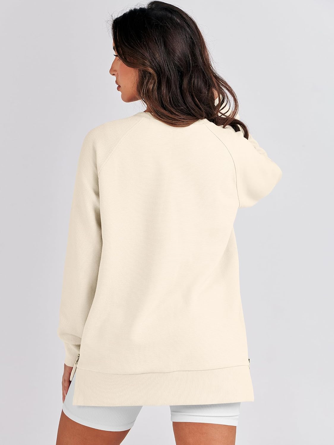 ANRABESS Women's Oversized Sweatshirts Crewneck Long Sleeve Tunic Pullover Shirts Side Zipper Hoodies 2026 Spring Clothes - Image 5