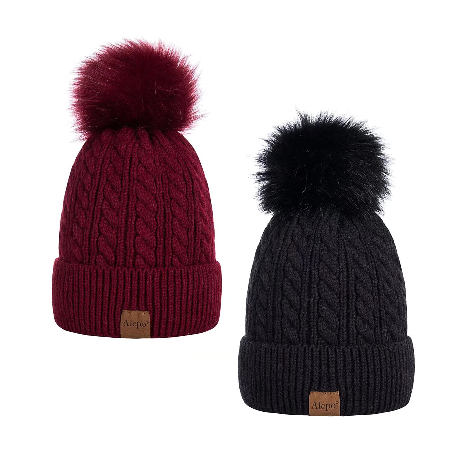 Alepo Womens Winter Beanie Hat, Warm Fleece Lined Knitted Soft Ski Cuff Cap with Team Canada Alepo Women main image 4