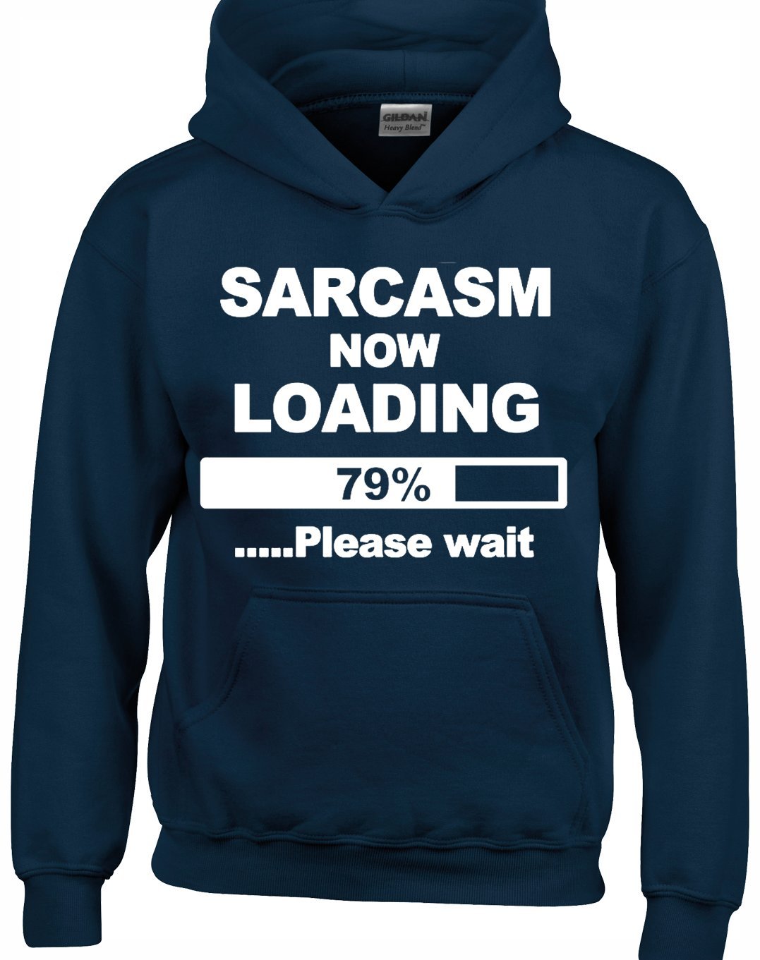 Crown Designs Men's Navy Sarcasm Now Loading Funny Unisex Hoodies For Wo & Teenagers - /Large