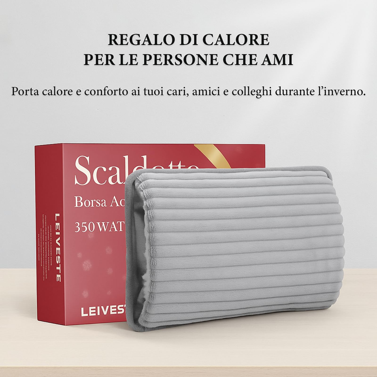 LEIVESTE - Bolsa de agua caliente eléctrica de terciopelo, calentador eléctrico recargable suave para manos y cuerpo – Boule de agua caliente para dolores menstruales, invierno y relajación (gris)