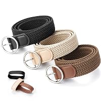 Alyvisun Set 3 Cinture Elastiche Intrecciate 110 cm, Senza Fori Regolabili
