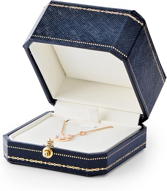 Oirlv Necklace box Noble Leather Necklace Pendant Gift Box Jewellery Storage Case