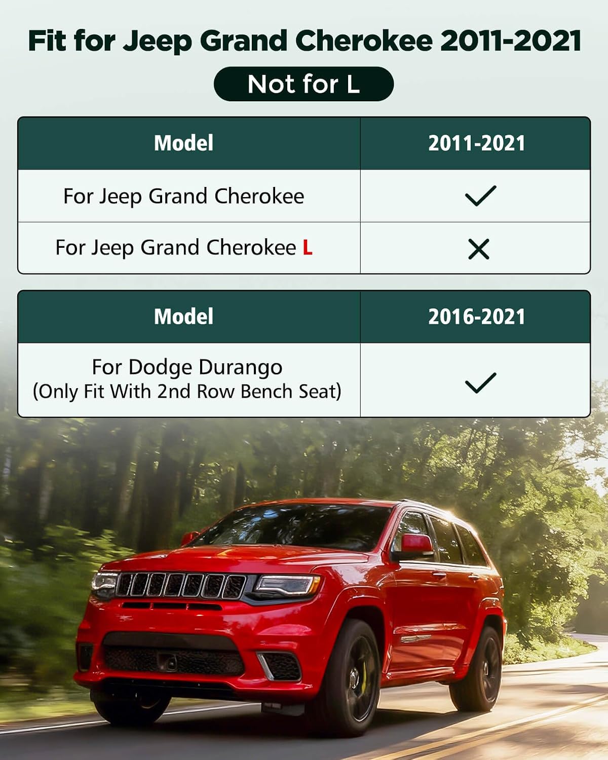 Floor Mats for Jeep Grand Cherokee: 2011-2021(Not for L), Car Accessories All Weather Floor Liners for Grand Cherokee 2011 2012 2013 2014 2015 2016 2017 2018 2019 2020 2021, Lightweight Tough XPE 3PCS