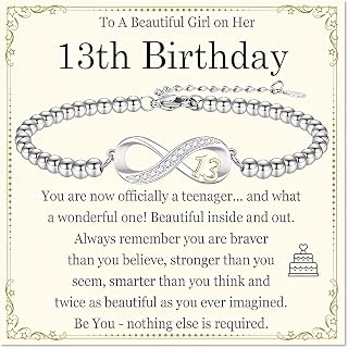 13th Birthday Gift for Girls Bracelet Adjustable Chain Zircon Lobster Clasp Gift Card Included