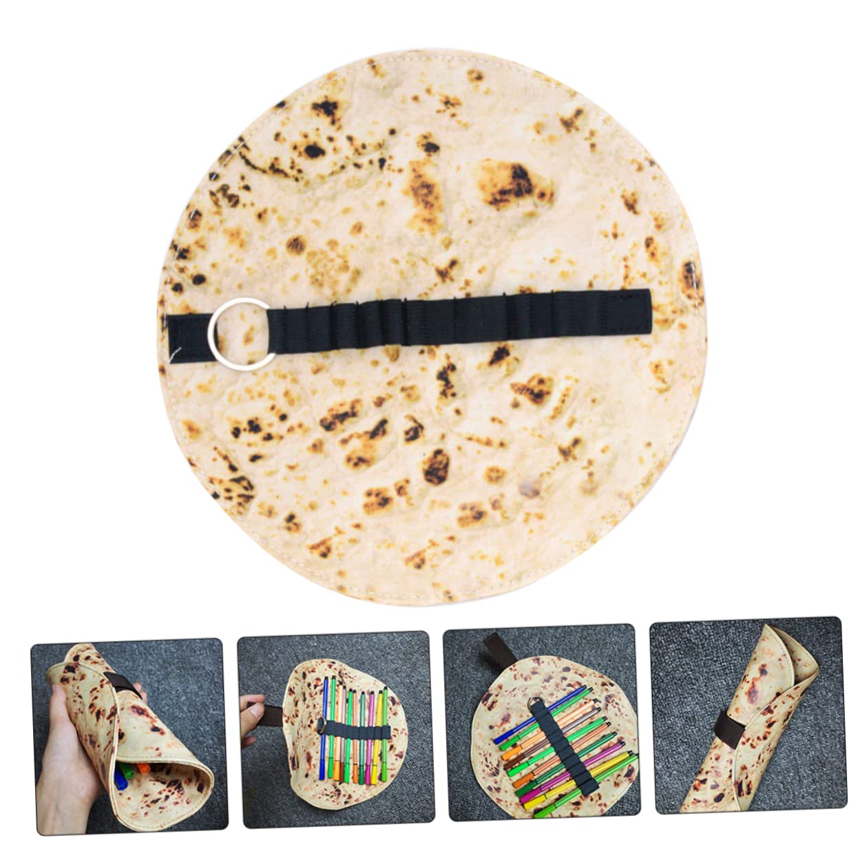 NUOBESTY 5 Sätze Tortilla Bleistiftrolle Stifttasche Im Tortilla Design Aus Langlebigem Canvas Großvolumiger Stiftehalter Für Künstler Und Schreibbedarf Platzsparend Und 2 Stücke * 5