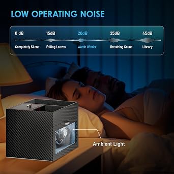 Double Watch Winder, Watch Winders for 2 Watches with Storage Box, Automatic Watch Winder Box Self Winding with Quiet Motor Display Case for Men and Women