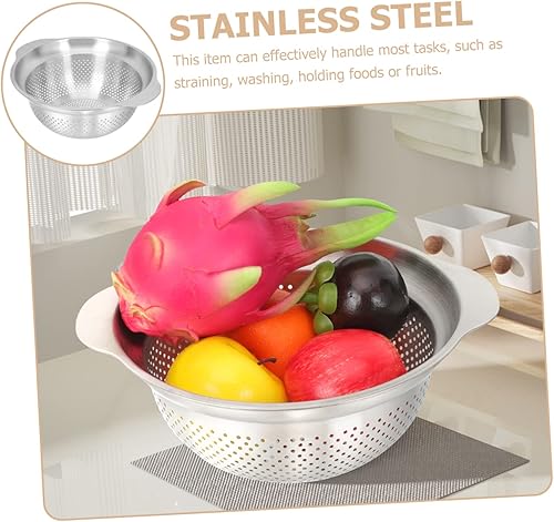 Miniatura 3 de Stainless Steel Vegetable Strainer Multi Purpose Colander for Cooking Washing Rice Fruits Capacity Design Kitchen Tool for Effortless Food