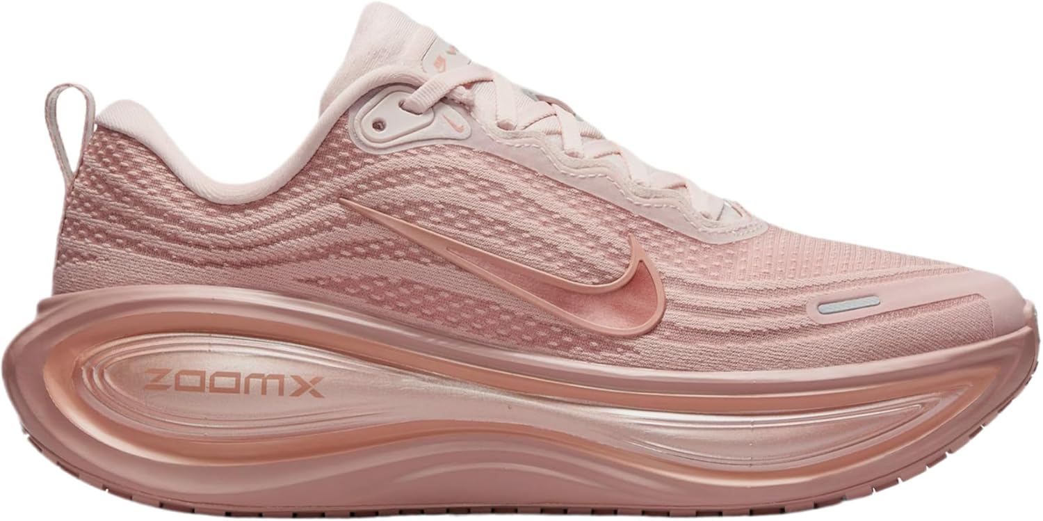 Women's Nike Vomero Plus Road Running Shoes in Particle Pink, mtlc Rose Gold, silt Red