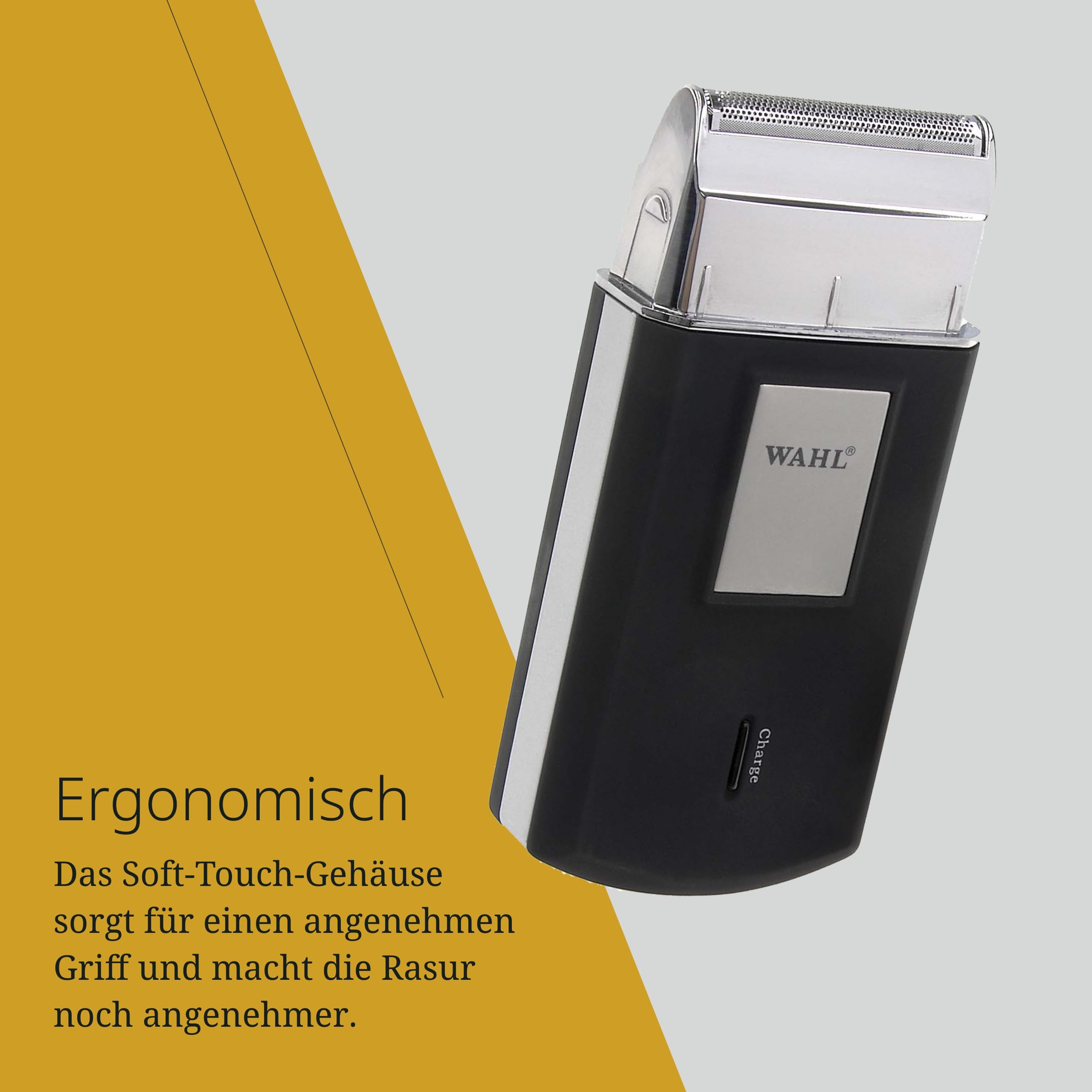 Wahl Mobile Shaver – Kabelloser Elektrorasierer mit Reiseetui – Flexible Scherfolie für eine besonders gründliche Rasur