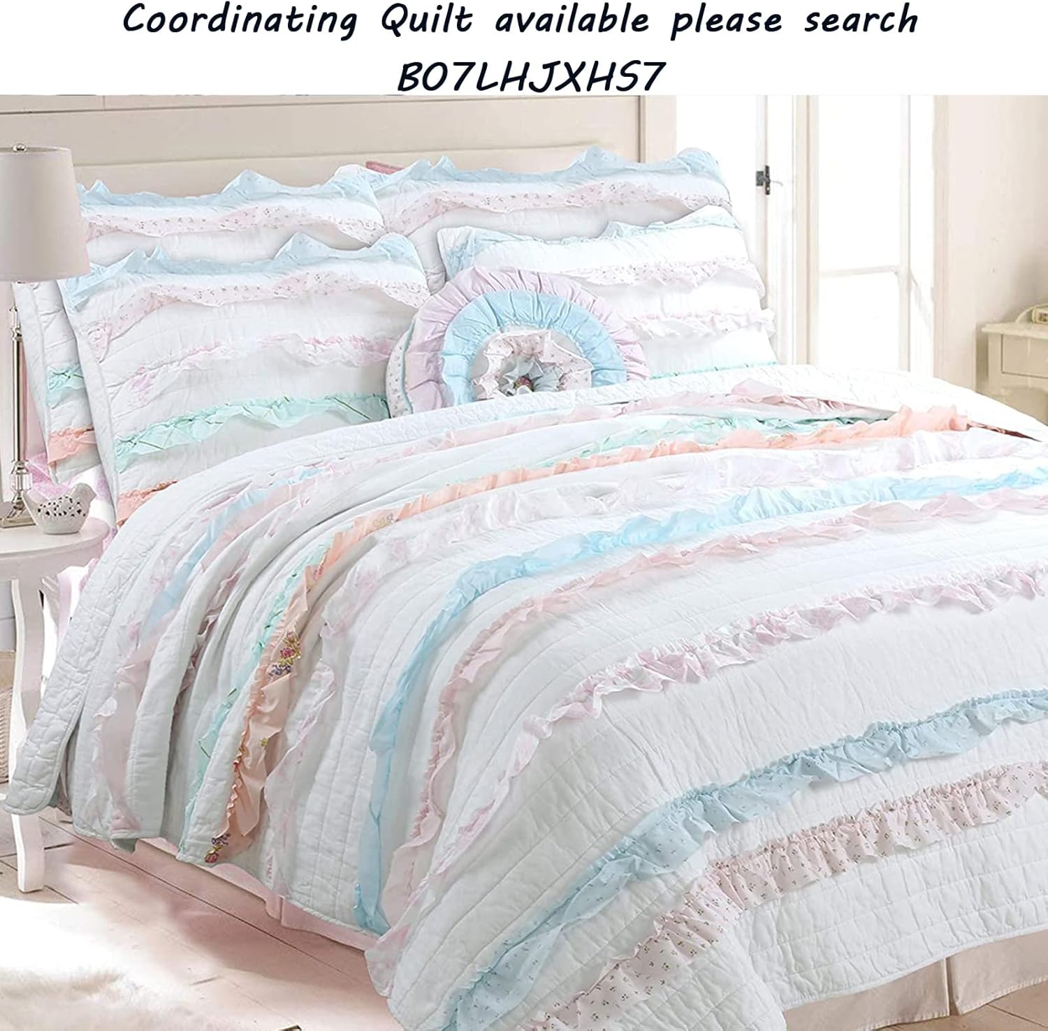 Cozy Line Home Fashions Emma Collection Pink Blue Decorative Pillow (Flower Shaped, Decor Pillow -1pc)