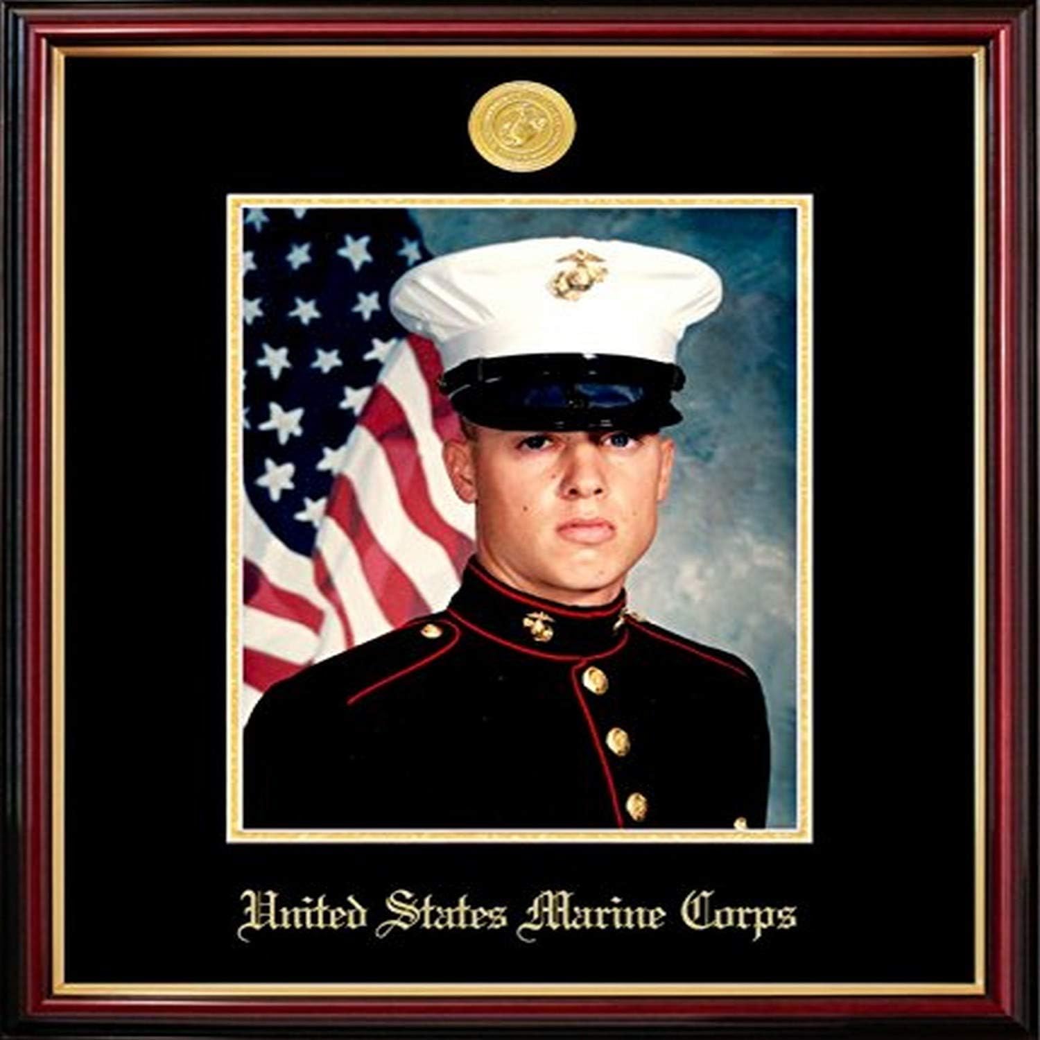 MAPPT001 Marine Portrait Petite Frame with Gold Medallion 8 x 10 Inches